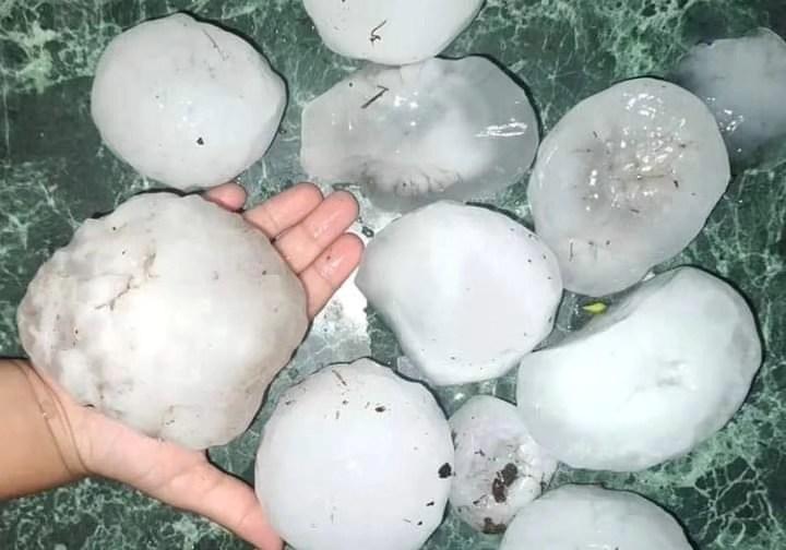 GRANIZO GIGANTE ATINGE O NORTE DE BUENOS AIRES E TEMPORAIS SEGUEM