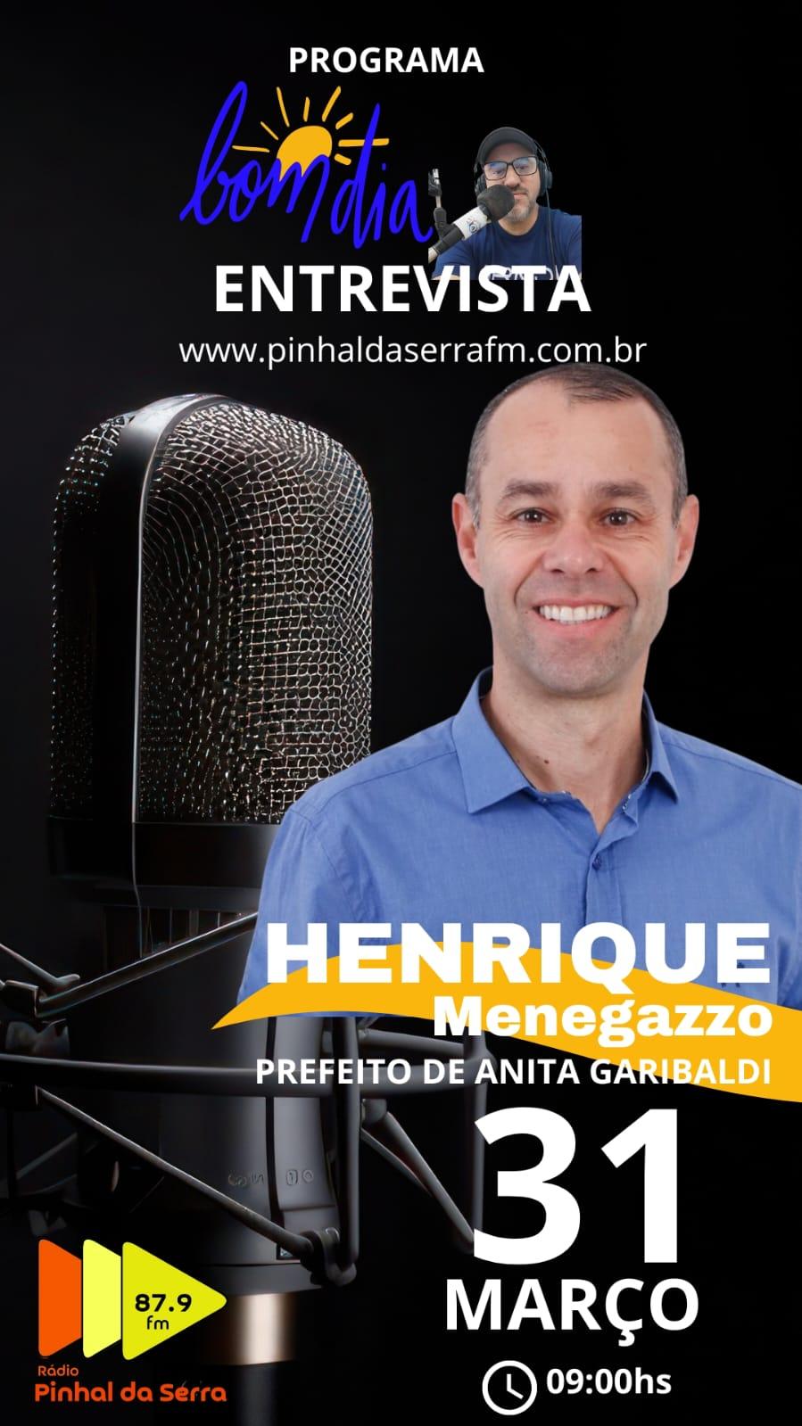 Entrevista do prefeito de Anita Garibaldi Henrique Menegazzo