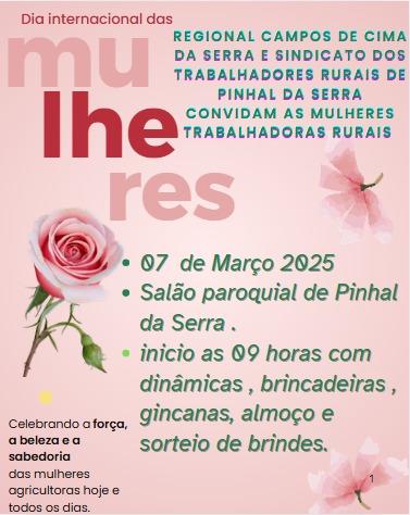 Sindicato Rural dos Trabalhadores de Pinhal da Serra organiza evento em celebração ao Dia Internacional da Mulheres