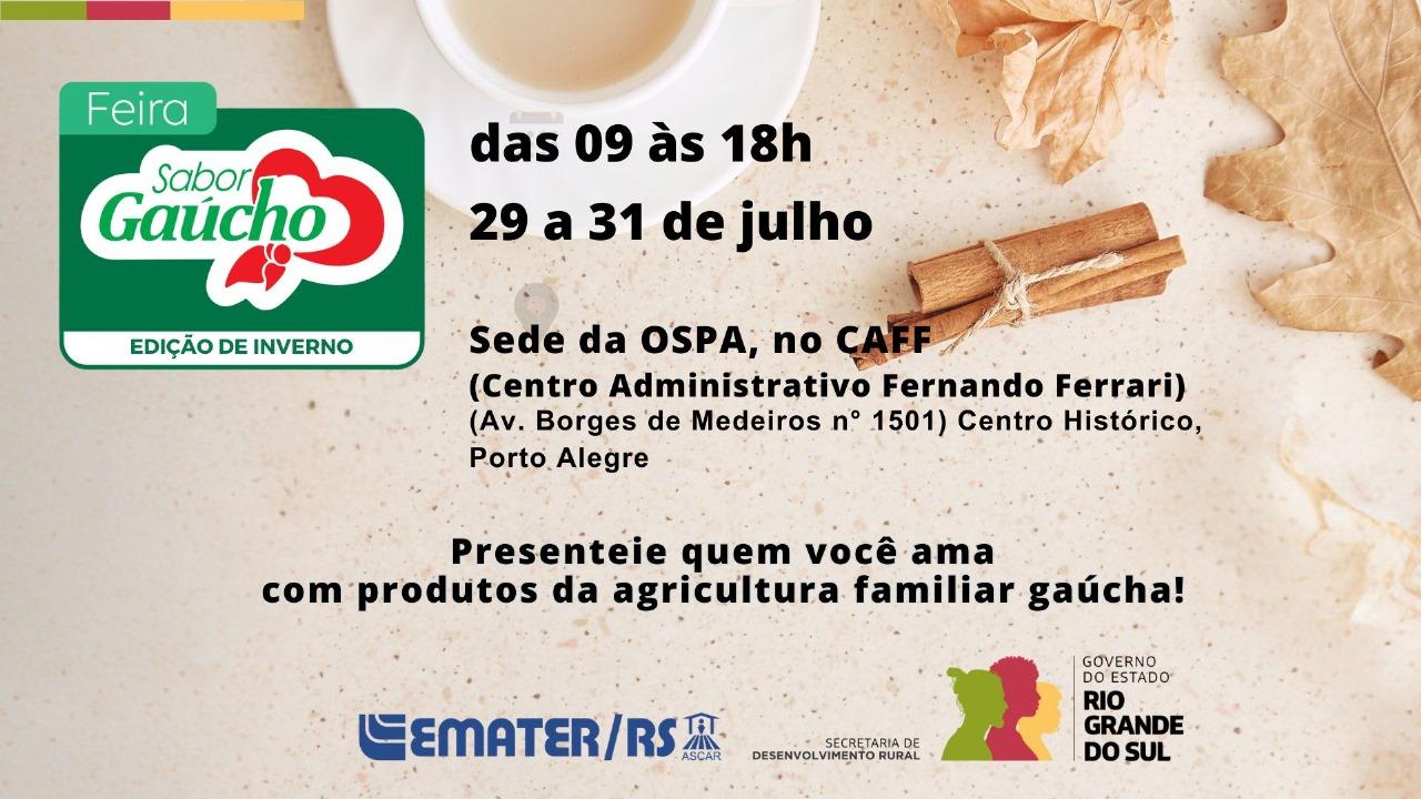 Feira do Sabor Gaúcho: Edição de Inverno acontece em Porto Alegre na próxima semana