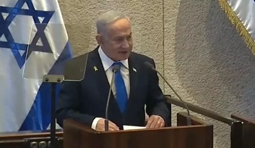 Entramos em tempos de paz”, diz o primeiro-ministro Benjamin Netanyahu ao lado de Trump no Parlamento de Israel