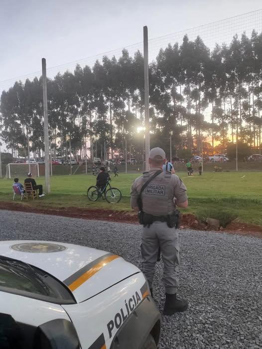 Brigada Militar acompanha semifinais do campeonato municipal de futebol em Pinhal da Serra