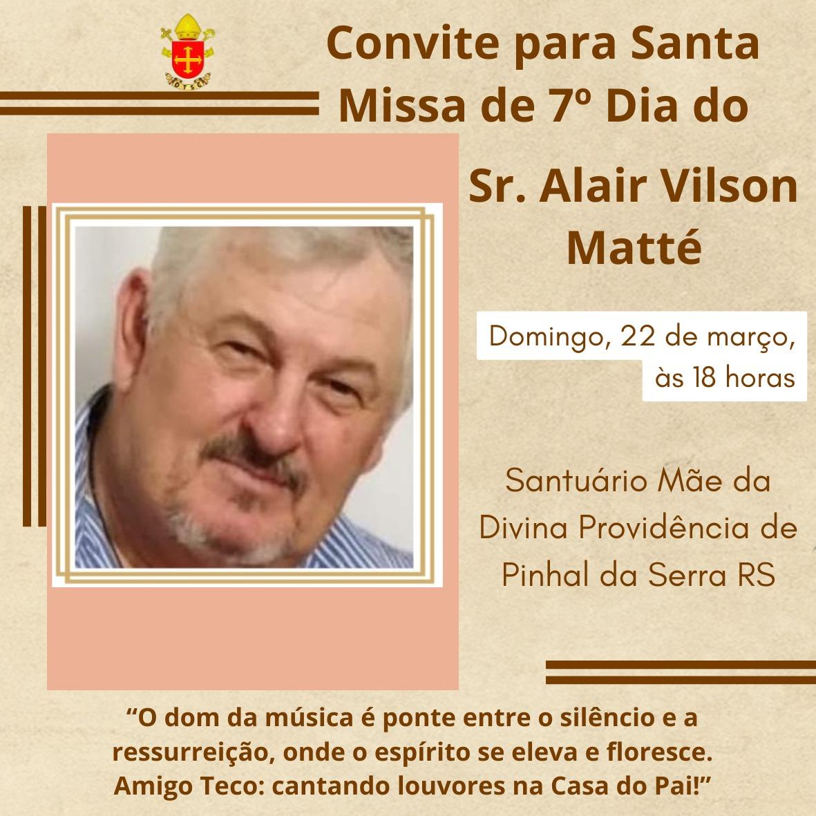 Nota de agradecimento e convite para missa de sétimo.