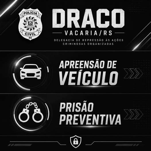 DRACO REALIZA OPERAÇÕES EM PINHAL DA SERRA E ESMERALDA: VEÍCULO APREENDIDO E HOMEM PRESO POR HOMICÍDIO