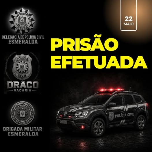 PRISÃO EM ESMERALDA: AÇÃO CONJUNTA LEVA À CAPTURA DE HOMEM POR LESÃO CORPORAL CONTRA MULHER