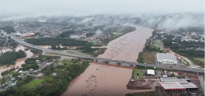 Nível do rio Taquari recua e sai da cota de inundação