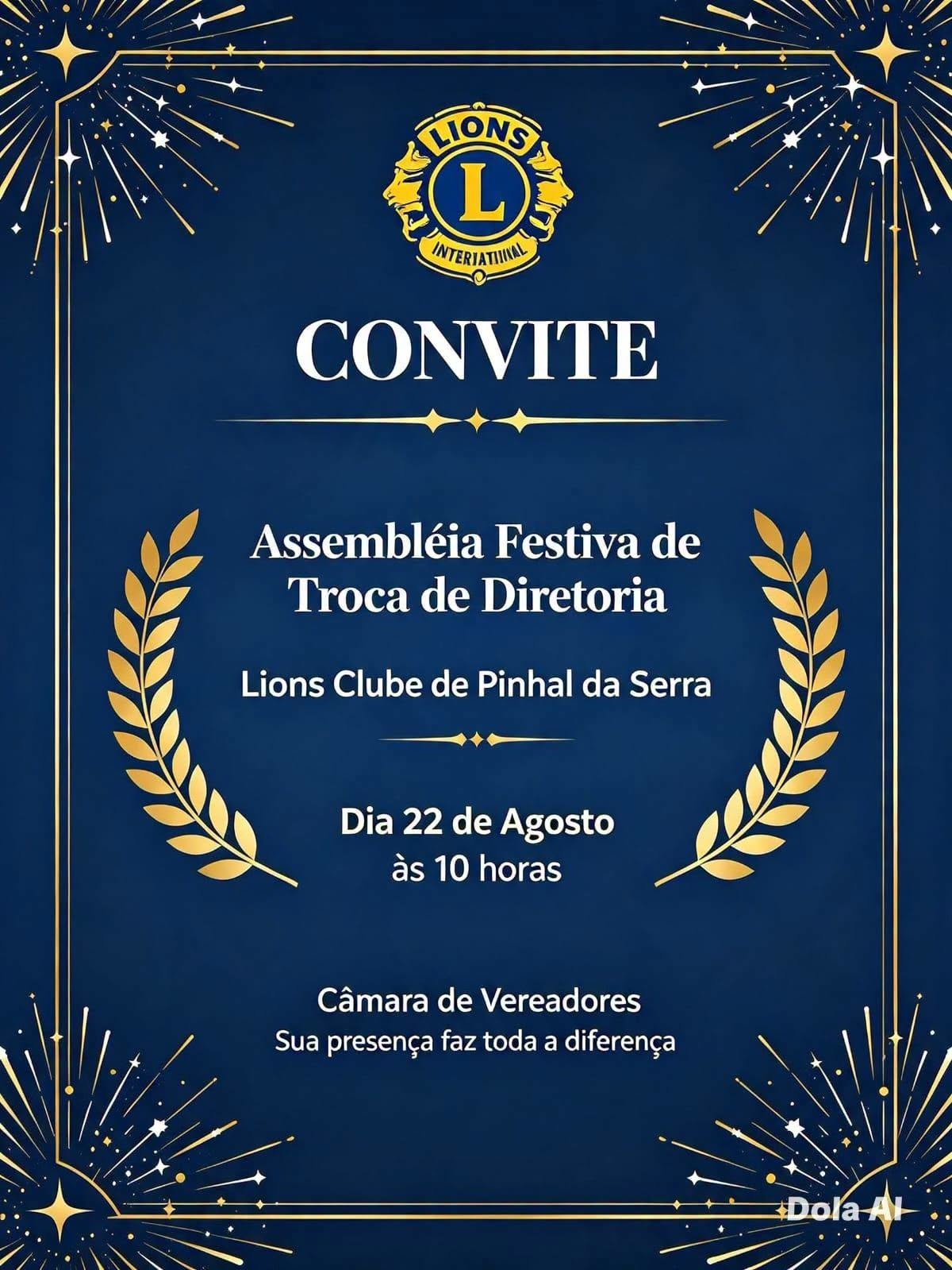 Lions Clube de Pinhal da Serra realiza Assembleia Festiva de Troca de Diretoria