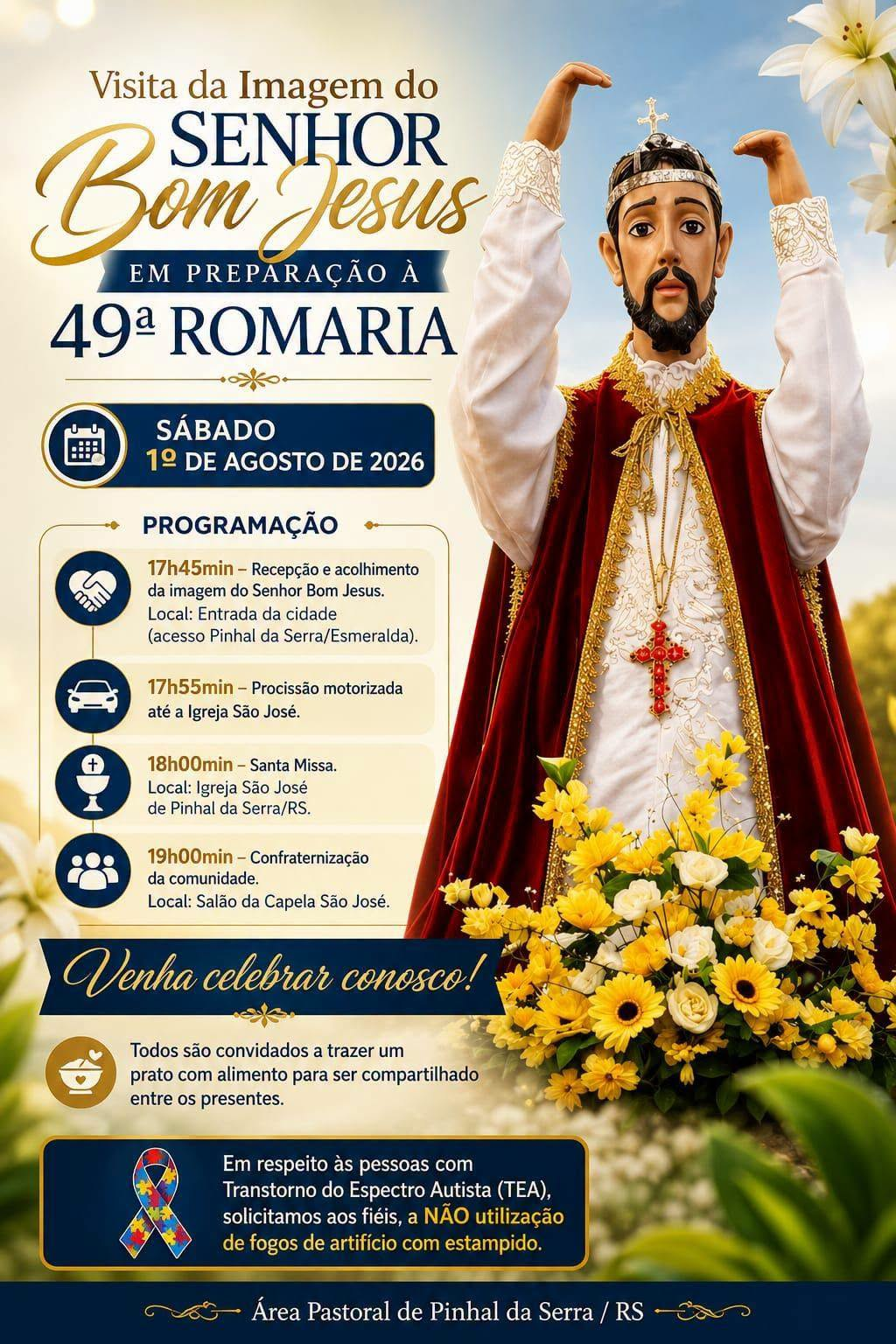 Visita da Imagem do Senhor Bom Jesus marca preparação para a 49ª Romaria em Pinhal da Serra