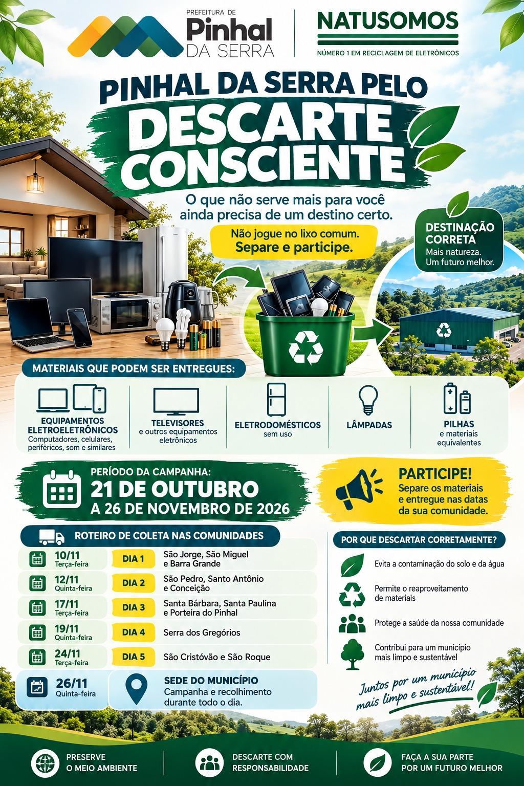 PINHAL DA SERRA PELO DESCARTE CONSCIENTE!